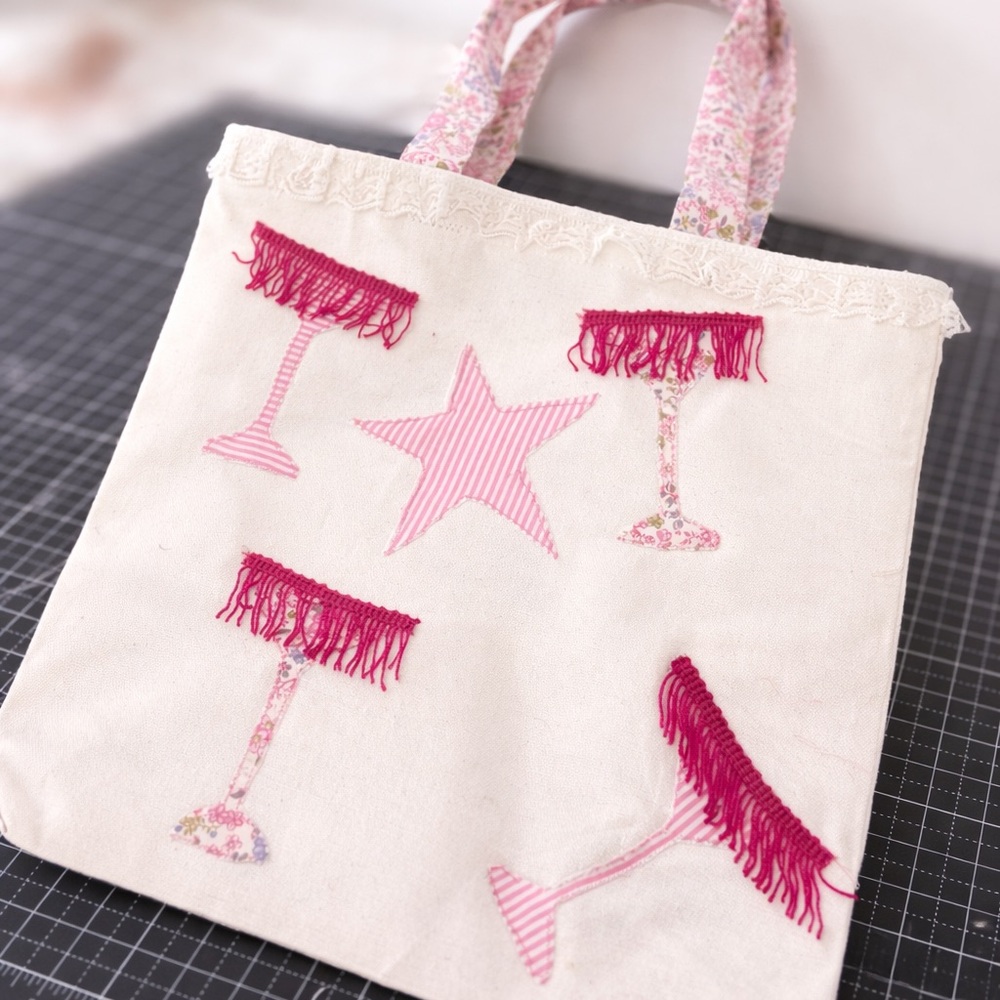 Pink and Cream Tote Bag